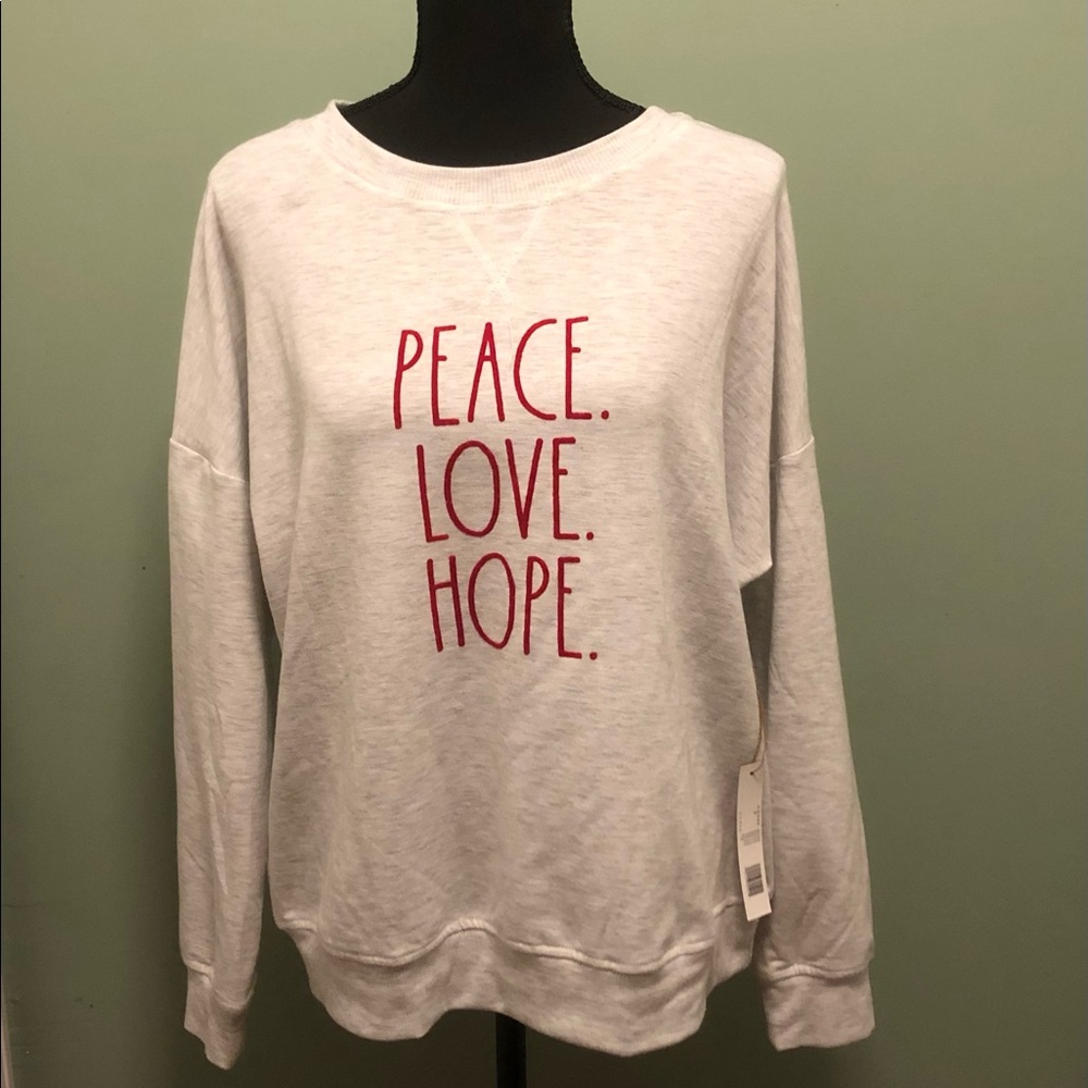 Rae Dunn Peace Love Hope Cozy Top and Socks